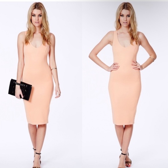 Missguided Dresses & Skirts - Missguided Ribbed Bodycon Midi Dress Sz 4